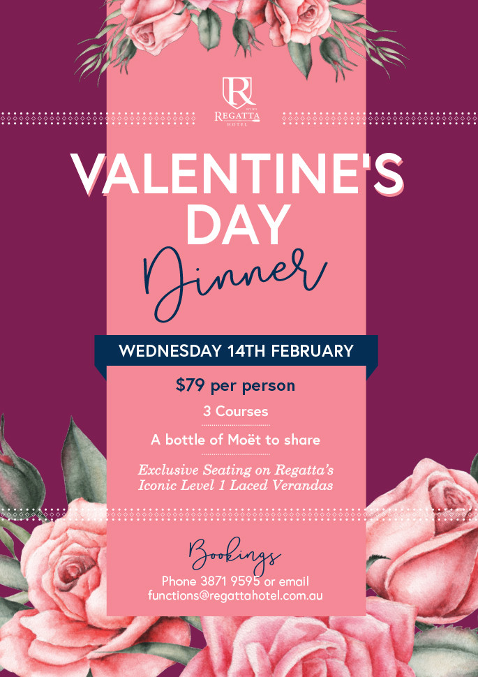 Valentines Day Dinner
 Valentine s Day Dinner SOLD OUT Regatta Hotel