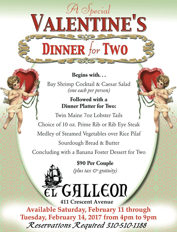 Valentines Dinner 2017
 Hotel Catalina Catalina Island Valentines Day Dinner at