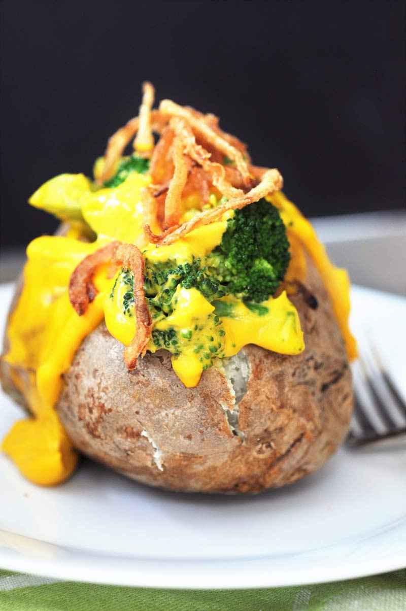 Vegan Baked Potato
 Vegan Cheddar & Broccoli Stuffed Baked Potato Veganosity