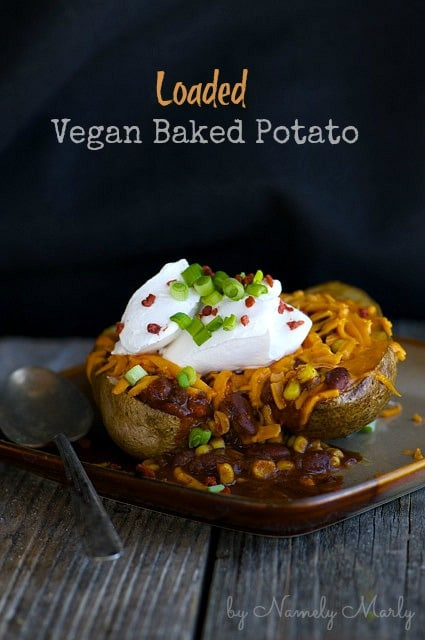 Vegan Baked Potato
 Loaded Vegan Baked Potatoes Namely Marly