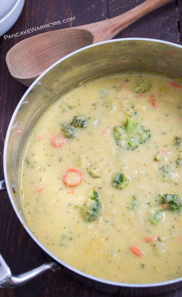 Vegan Broccoli Cheddar Soup
 e pot healthy vegan broccoli cheese soup is sure to