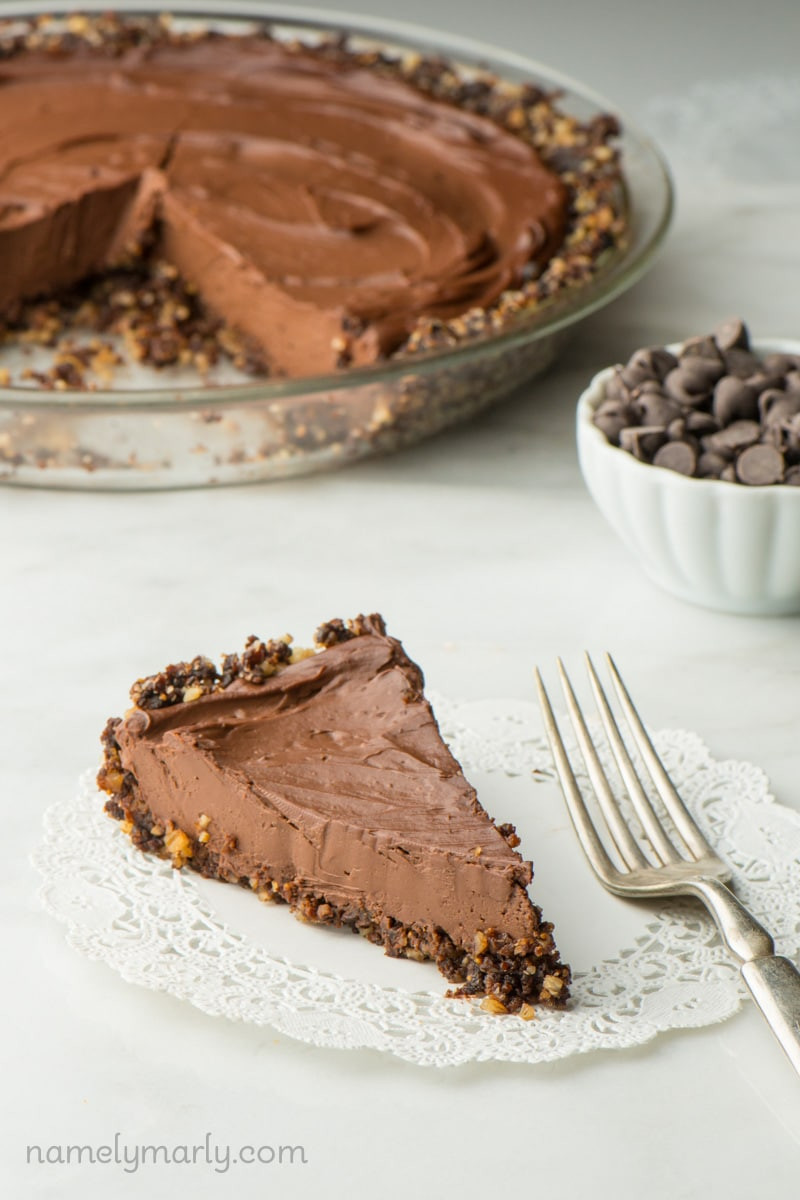 Vegan Chocolate Pie
 Vegan Chocolate Pie with Pecan Crust Namely Marly