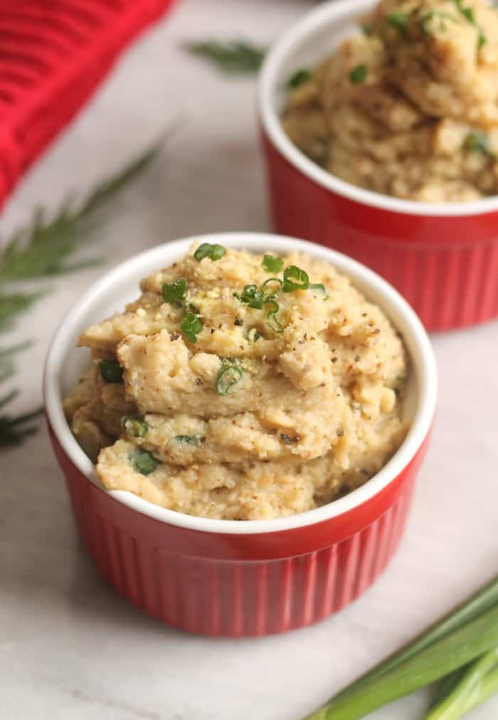 Vegan Mashed Cauliflower
 Vegan Roasted Garlic Mashed Cauliflower