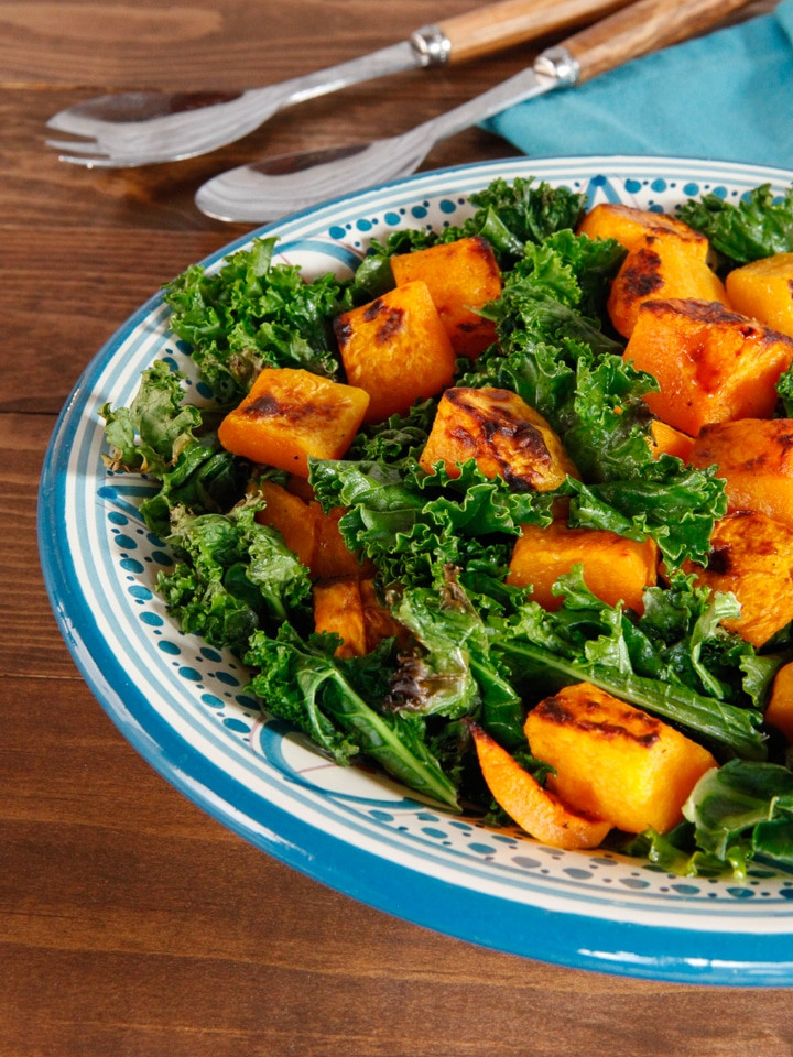 Vegan Side Dishes
 Butternut Squash and Crispy Kale Bake Vegan Recipe