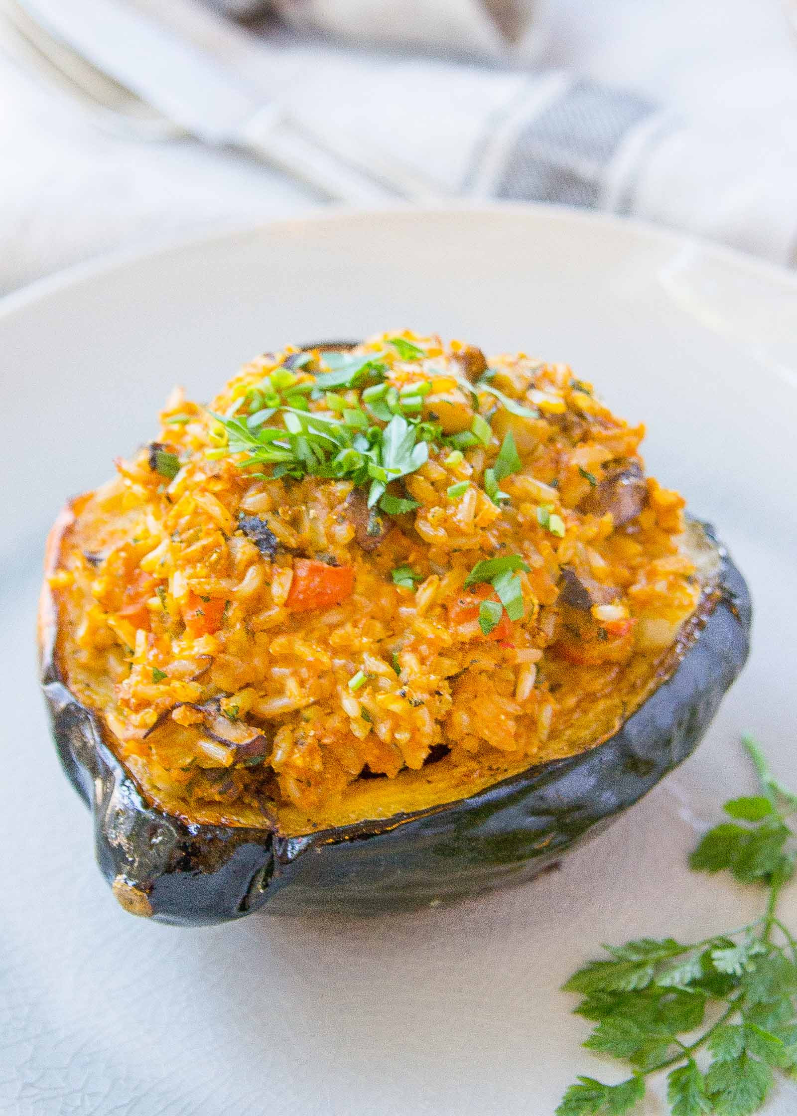 Vegan Squash Recipes
 Vegan Stuffed Squash with Brown Rice and Mushrooms Recipe