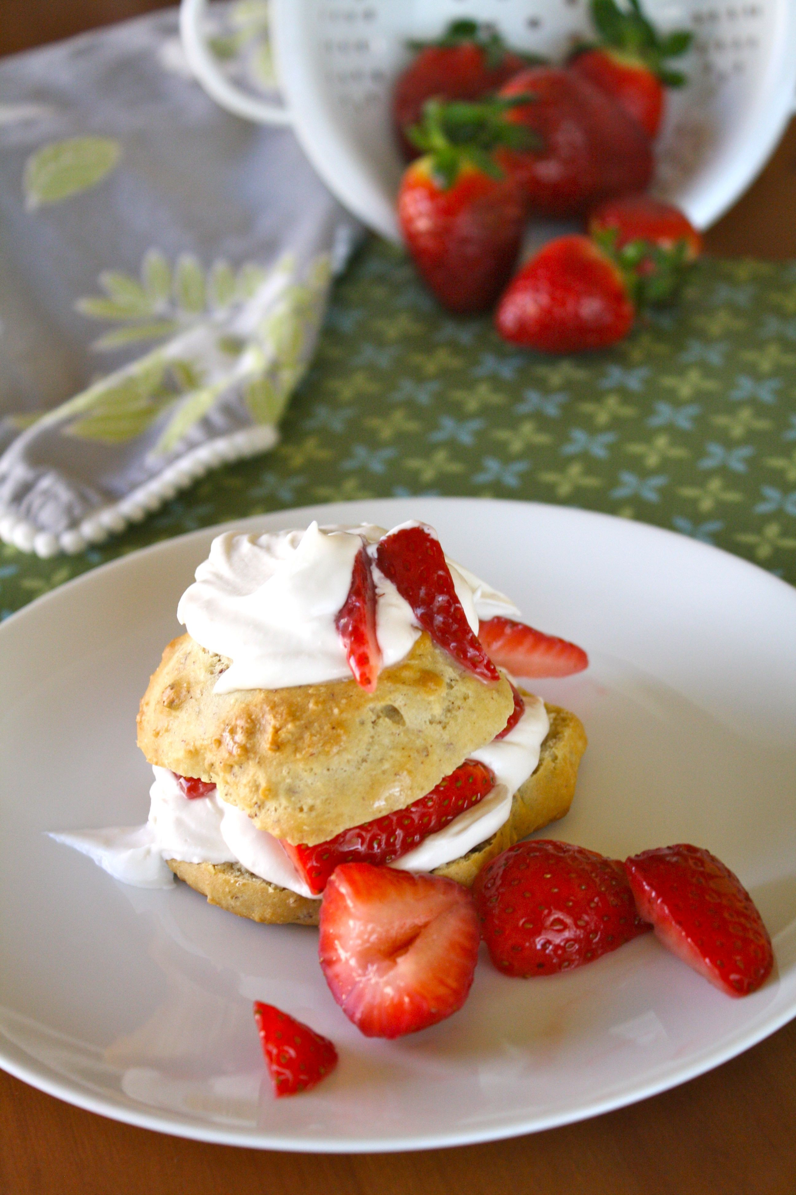 Vegan Strawberry Shortcake
 Vegan strawberry shortcake with whipped cream