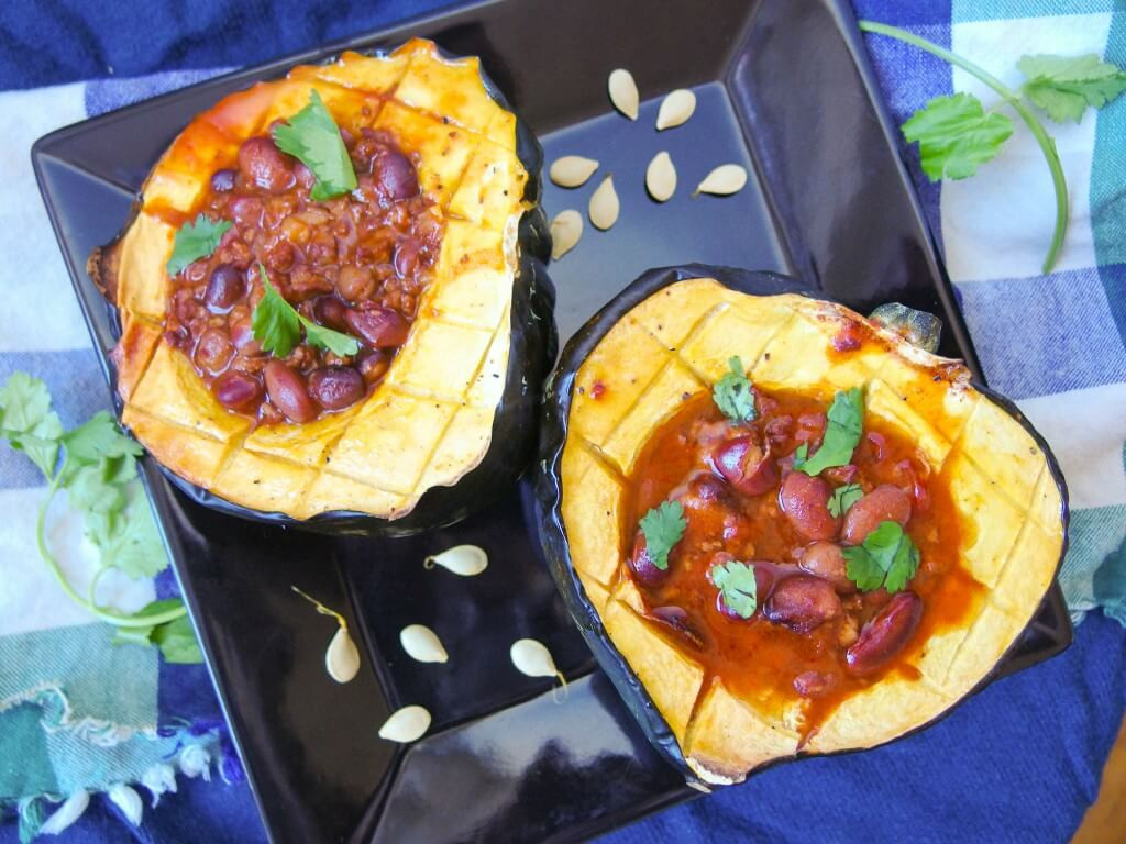 Vegan Stuffed Acorn Squash
 Chili Stuffed Acorn Squash Recipe Yup it s Vegan