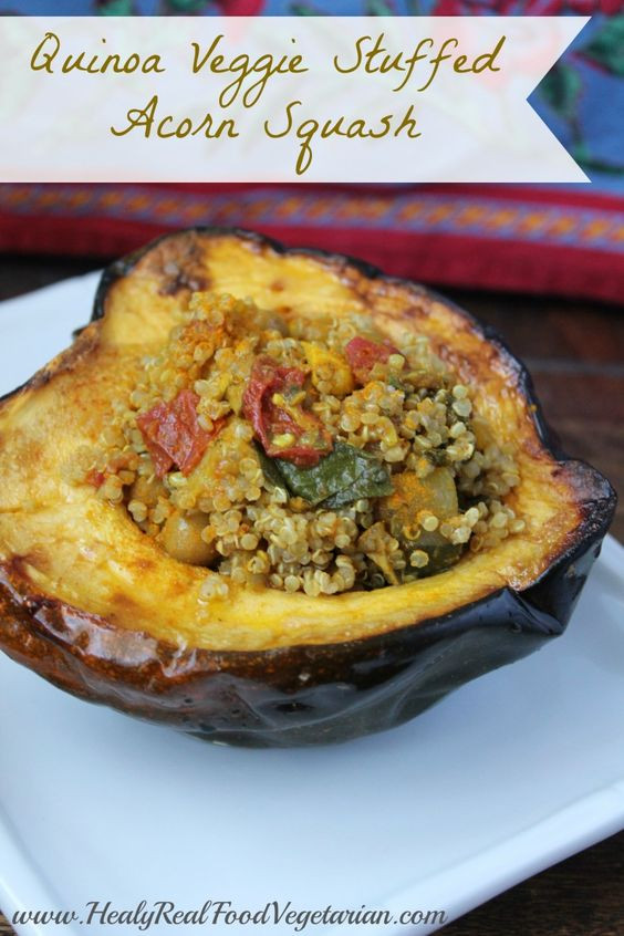 Vegan Stuffed Acorn Squash
 Quinoa Veggie Stuffed Acorn Squash vegan Healy Eats