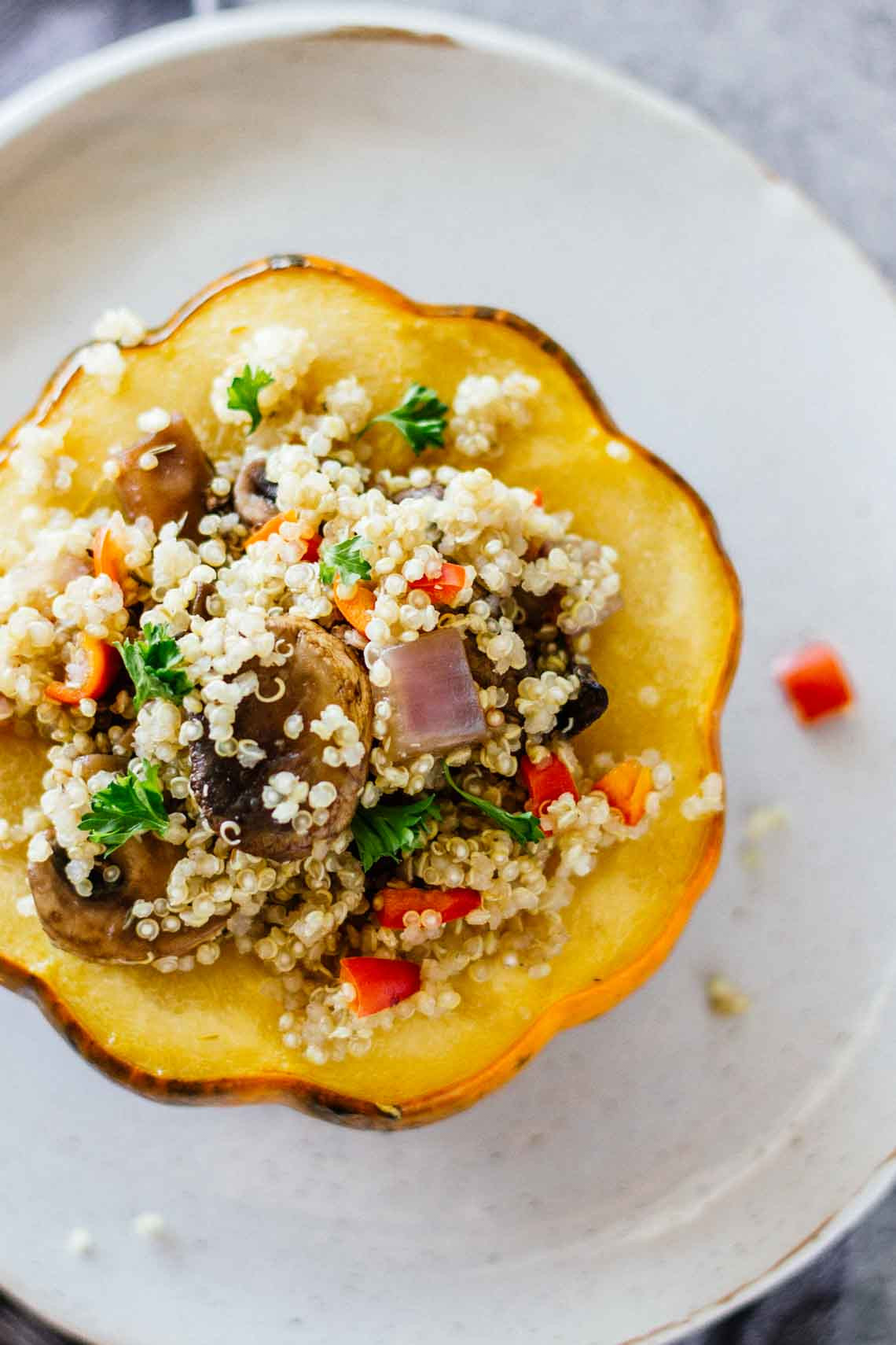 Vegan Stuffed Acorn Squash
 Quinoa & Mushroom Stuffed Acorn Squash Jar Lemons