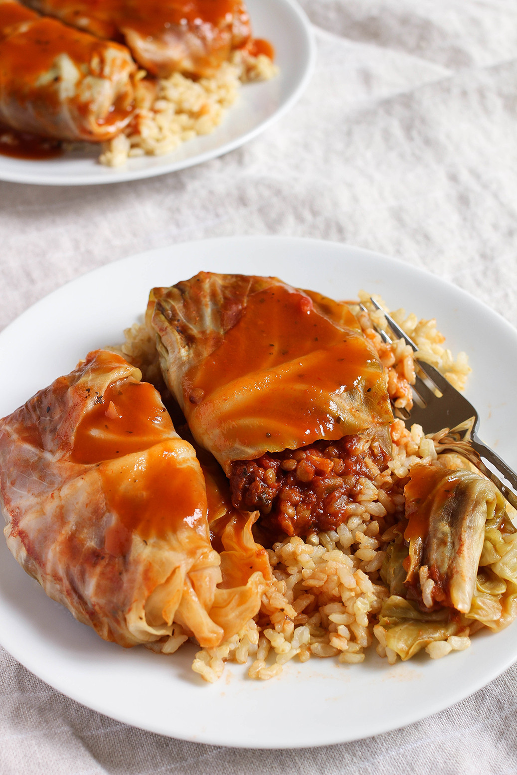 Vegan Stuffed Cabbage
 Lentil Bolognese Stuffed Cabbage Rolls