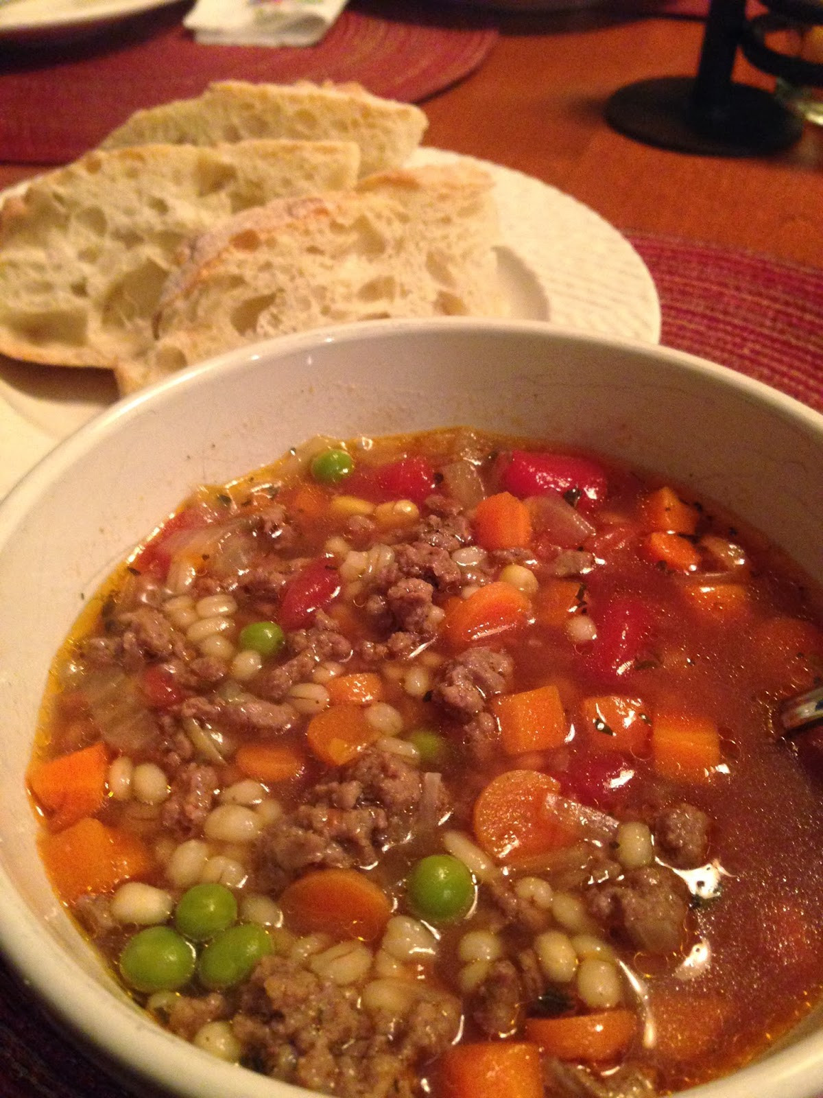 Vegetable Beef Barley Soup
 Posted byKristin and Adriana at 7 23 AM