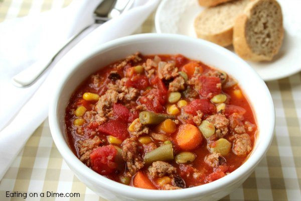 Vegetable Beef Soup Crock Pot
 Easy Crock pot Ve able Soup Recipe Slow Cooker Ve able