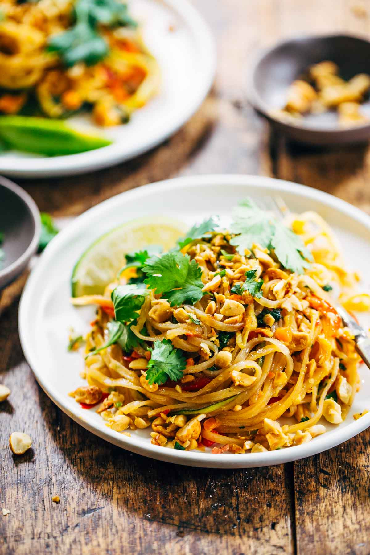 Vegetable Pad Thai
 Rainbow Ve arian Pad Thai with Peanuts and Basil Recipe