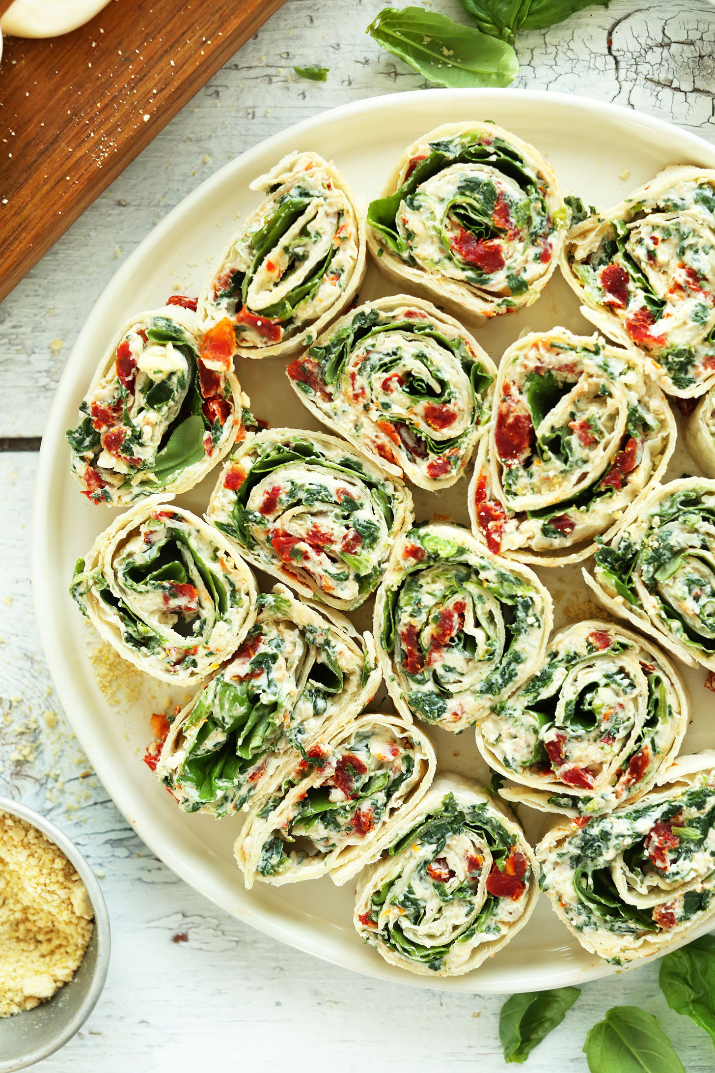 Vegetarian Appetizer Recipes
 Sun Dried Tomato Basil Pinwheels