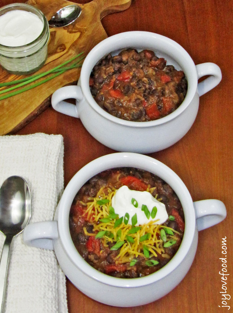 Vegetarian Bean Chili
 Ve arian Black Bean Chili Joy Love Food