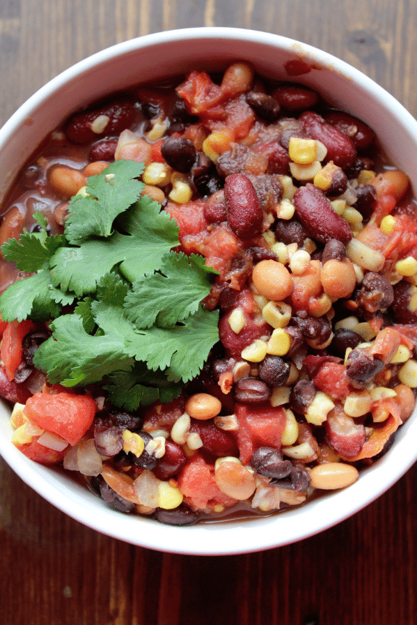 Vegetarian Bean Chili
 Crock Pot Ve arian Three Bean Chili