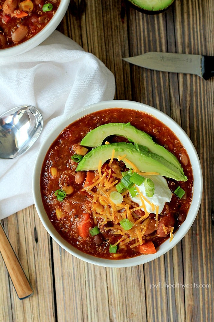 Vegetarian Chili Recipe Crock Pot
 Crock Pot Quinoa Ve arian Chili