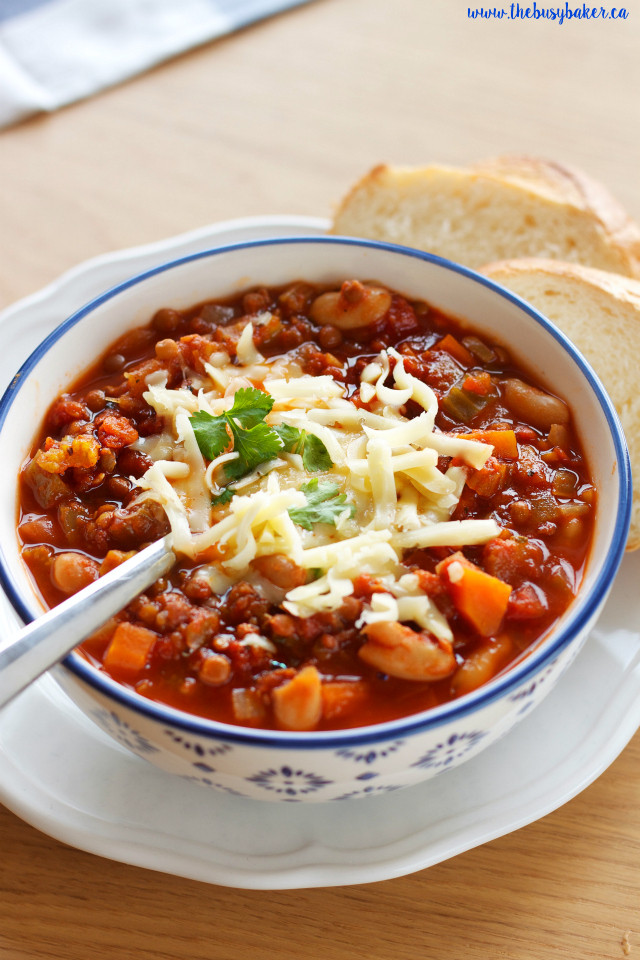 Vegetarian Chili Recipe Crock Pot
 Crock Pot Ve arian Chili Slow Cooker The Busy Baker