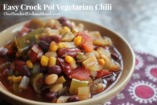Vegetarian Chili Recipe Crock Pot
 Easy Crock Pot Ve arian Chili Recipe