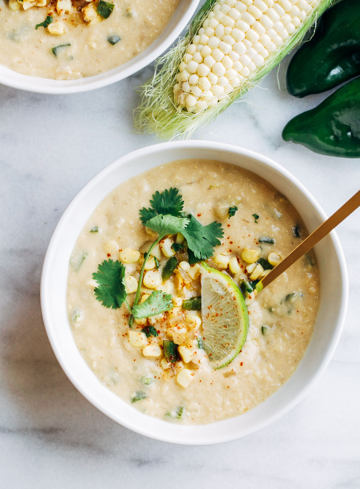 Vegetarian Corn Chowder
 Vegan Roasted Poblano Corn Chowder Making Thyme for Health