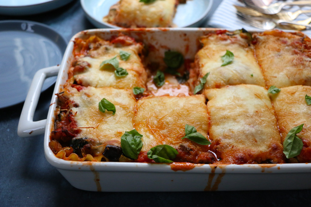 Vegetarian Eggplant Lasagna
 Roasted Zucchini and Eggplant Lasagna • Hip Foo Mom