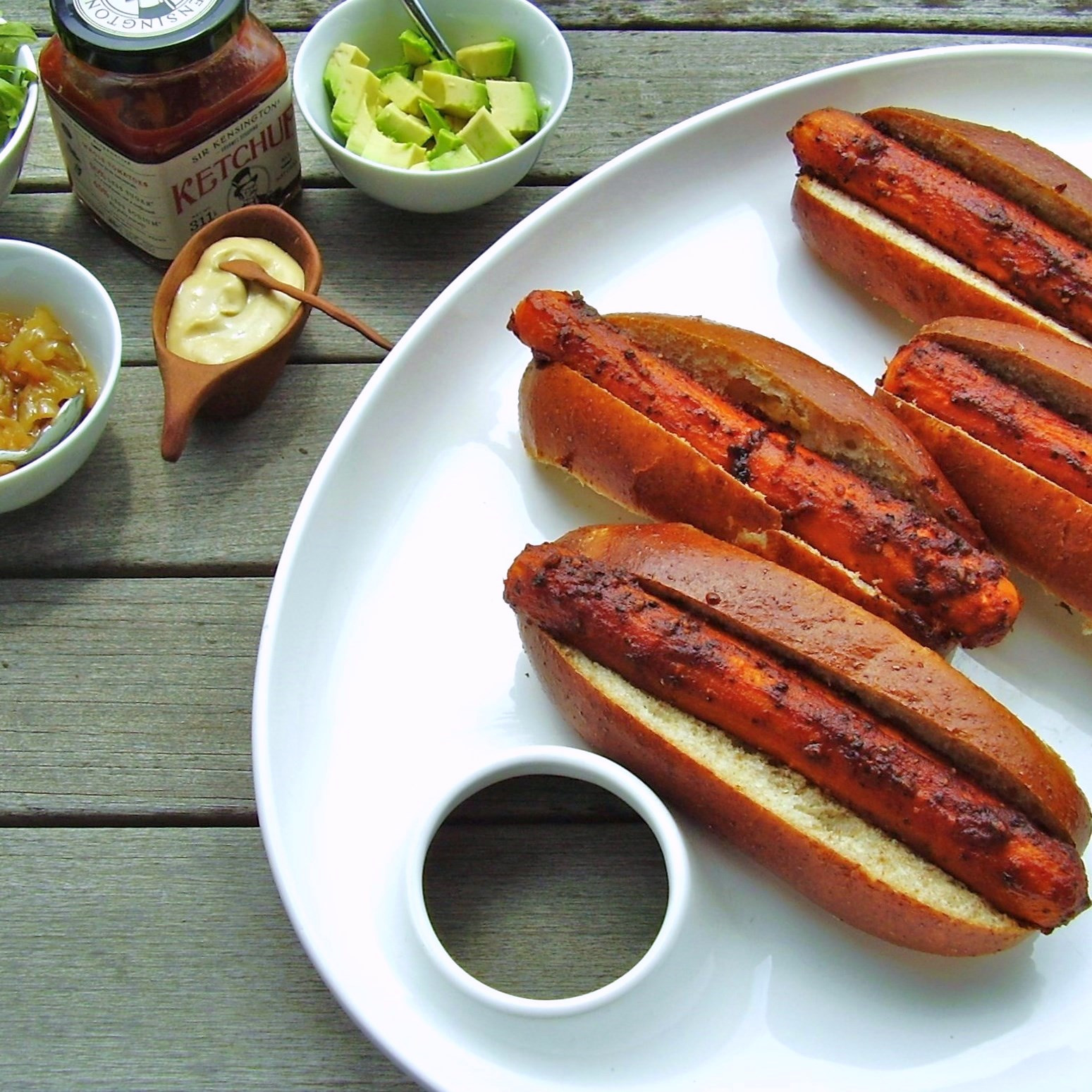 Vegetarian Hot Dogs
 roasted vegan carrot hot dogs