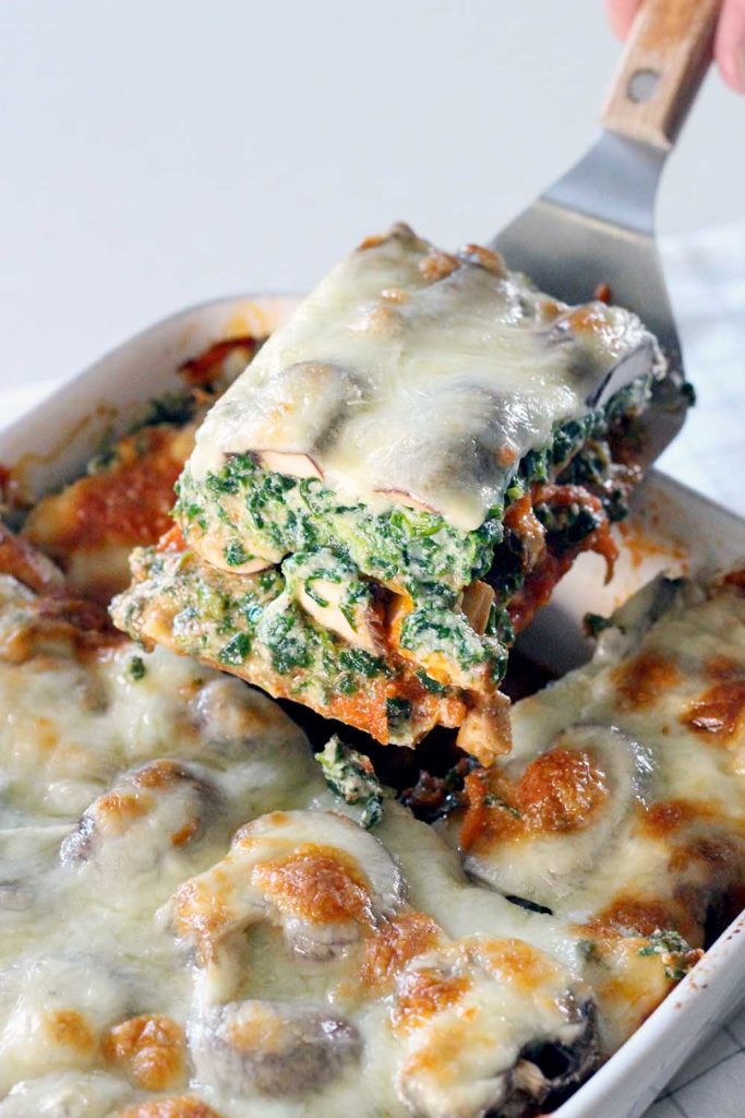 Vegetarian Lasagna Spinach
 Spinach and Mushroom Ve arian Lasagna