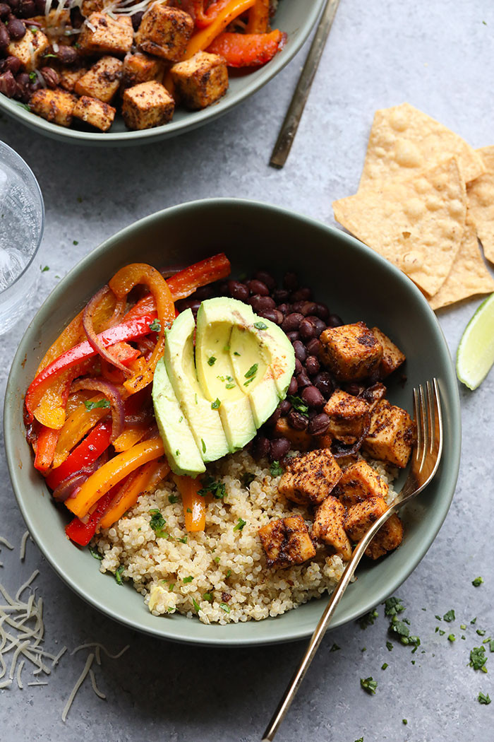 Vegetarian Sheet Pan Dinners
 Sheet Pan Meal Prep Tofu Quinoa Burrito Bowls Fit Foo