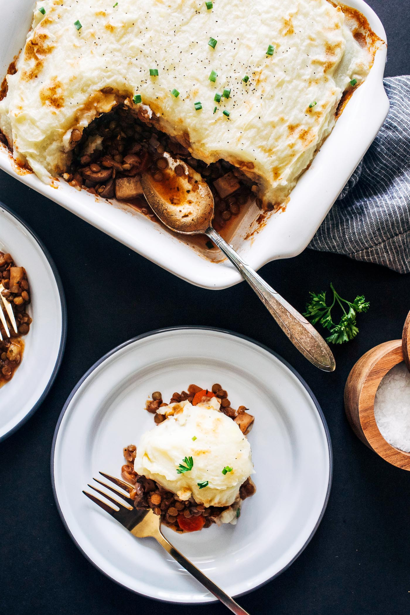 Vegetarian Shepherds Pie
 Vegan Lentil Shepherds Pie with Parsnip Mashed Potatoes