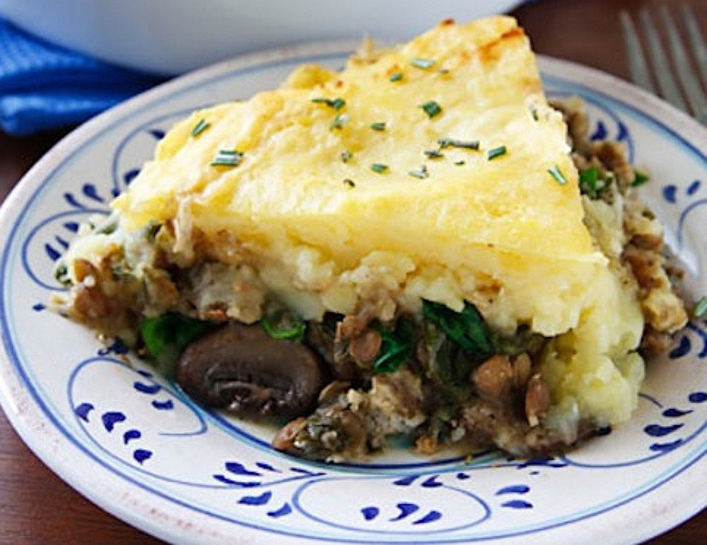 Vegetarian Shepherds Pie
 Lentil and Mushroom Shepherd’s Pie [Vegan]