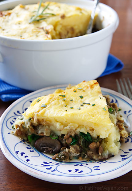 Vegetarian Shepherds Pie
 TheHealthyVeganPlate Lentil Spinach Mushroom Shepherd s Pie