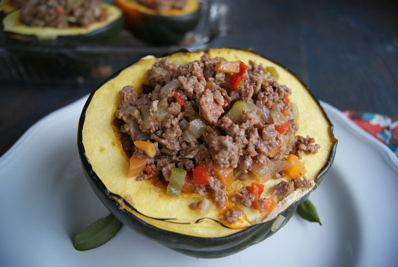 Vegetarian Stuffed Acorn Squash
 ve able & beef stuffed acorn squash Rubies & Radishes