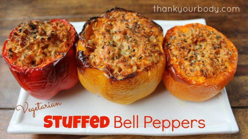 Vegetarian Stuffed Bell Peppers
 Recipe & Book Review Ve arian Stuffed Bell Peppers