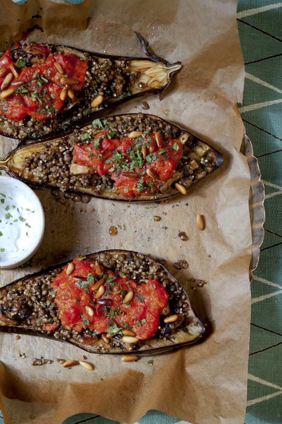 Vegetarian Stuffed Eggplant
 Ve arian Stuffed Eggplant