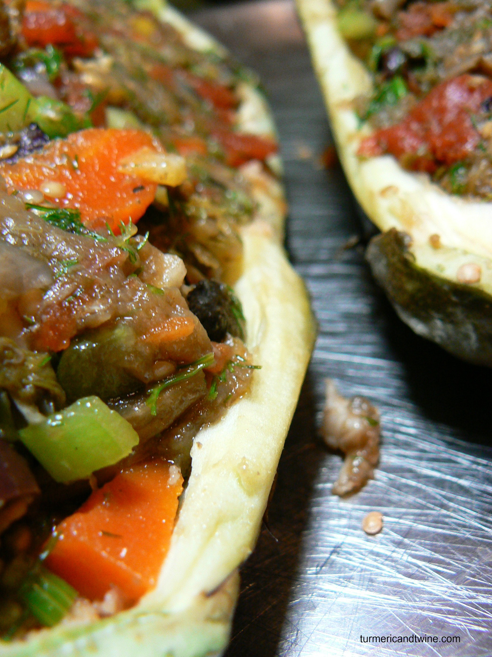 Vegetarian Stuffed Eggplant
 brinjal eggplant – Turmeric and Twine