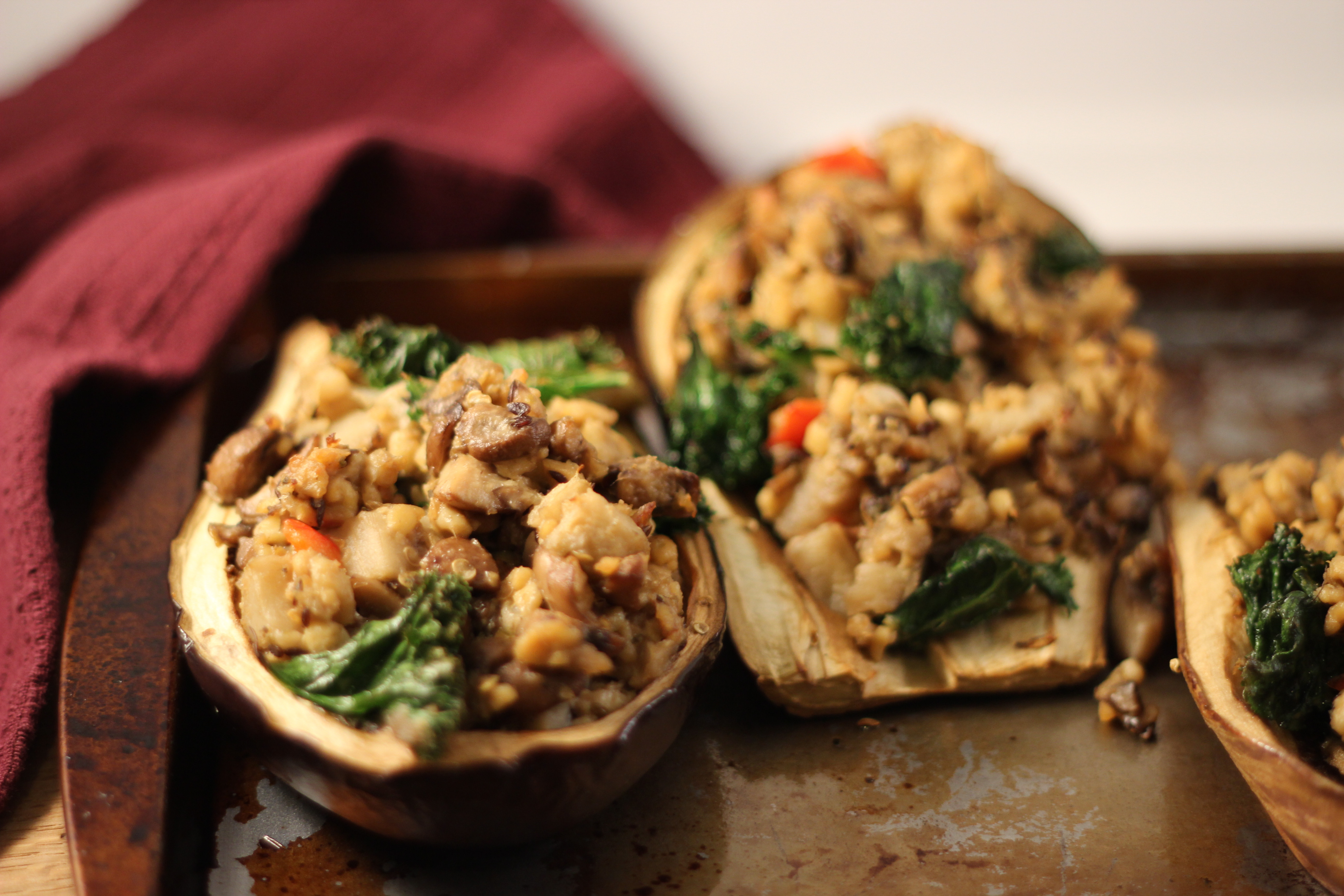 Vegetarian Stuffed Eggplant
 Ve arian Stuffed Eggplant