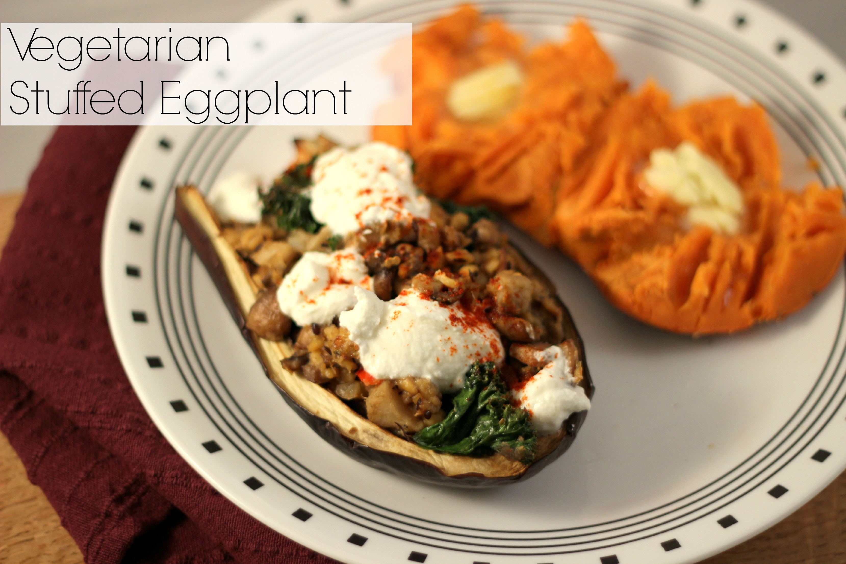 Vegetarian Stuffed Eggplant
 Ve arian Stuffed Eggplant