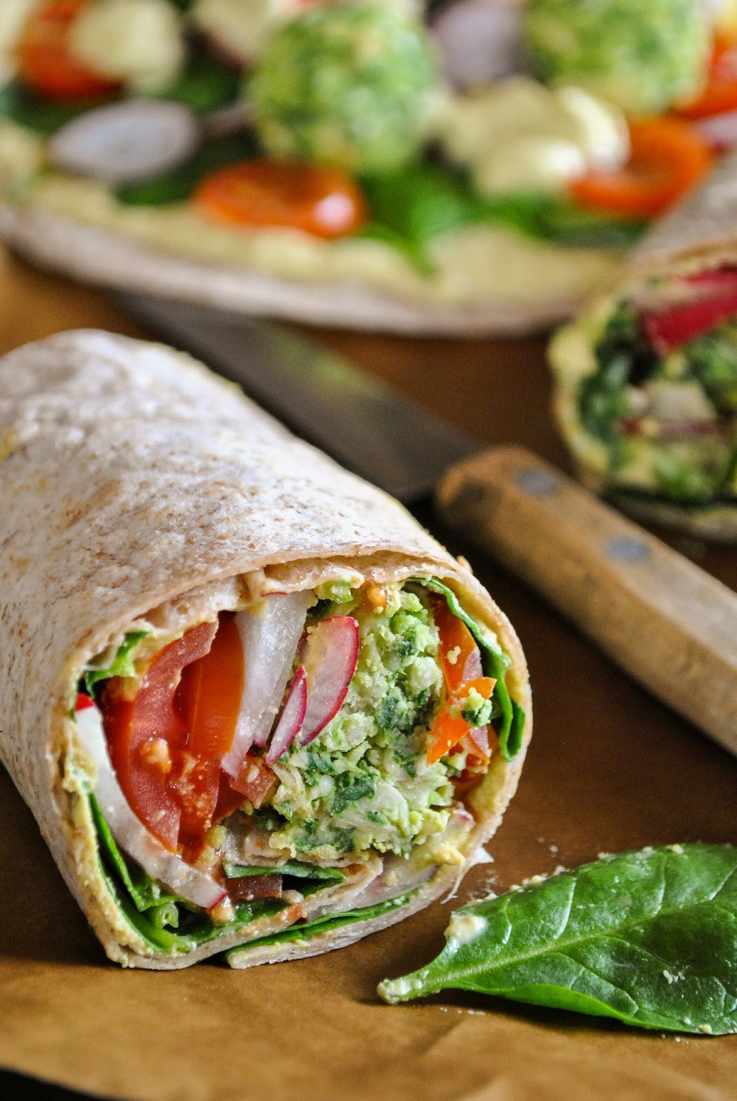 Vegetarian Wrap Recipes
 Vegan wraps with baked spinach balls and lemony dressing