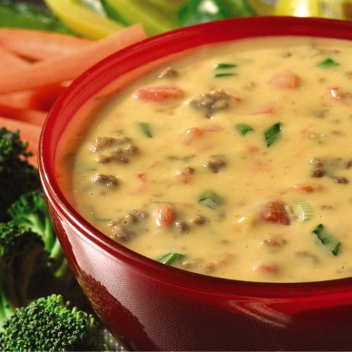 Velveeta Cheese Dip With Ground Beef
 velveeta queso dip with ground beef and rotel