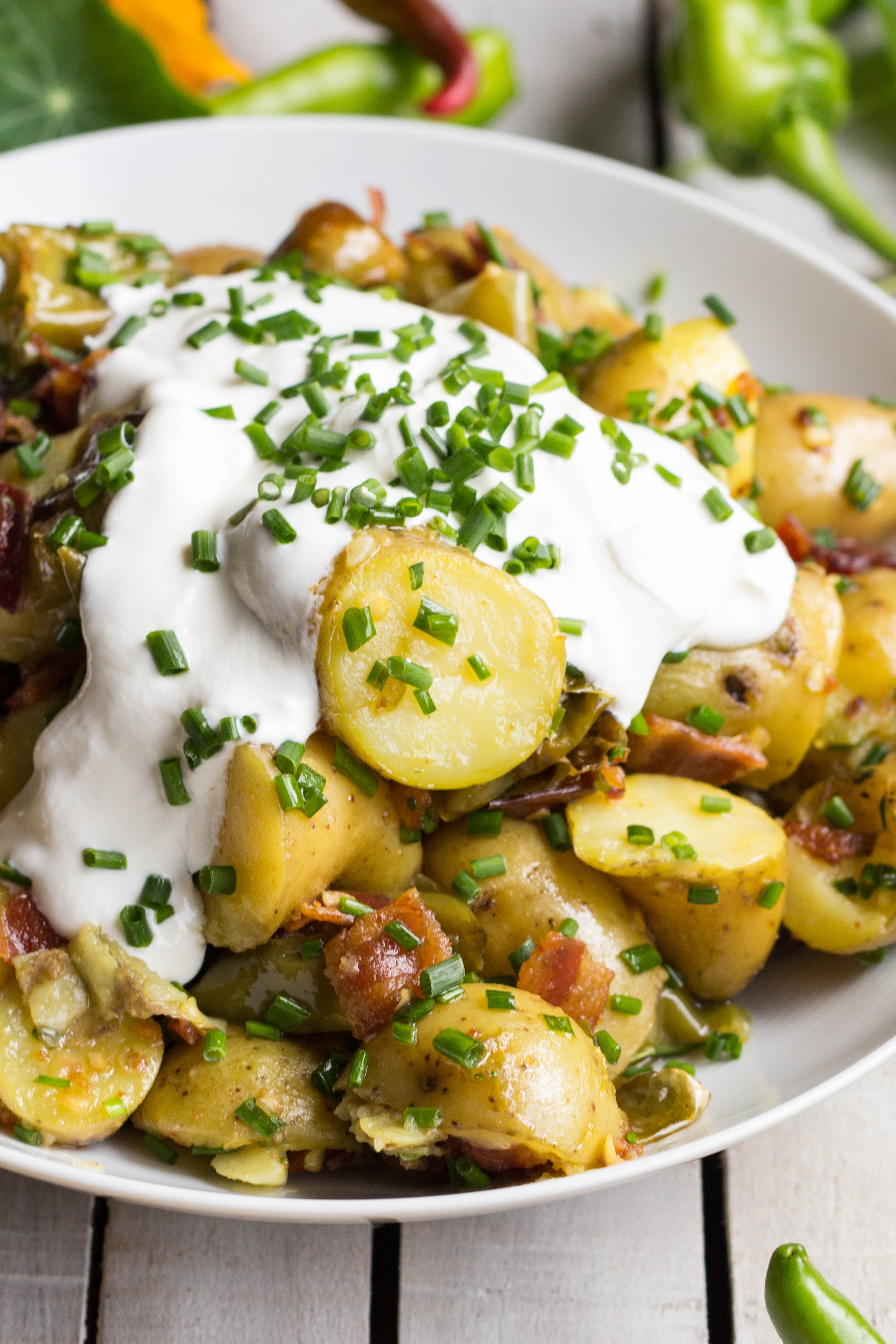 Warm Potato Salad
 Warm Potato Salad with Bacon Long Hots