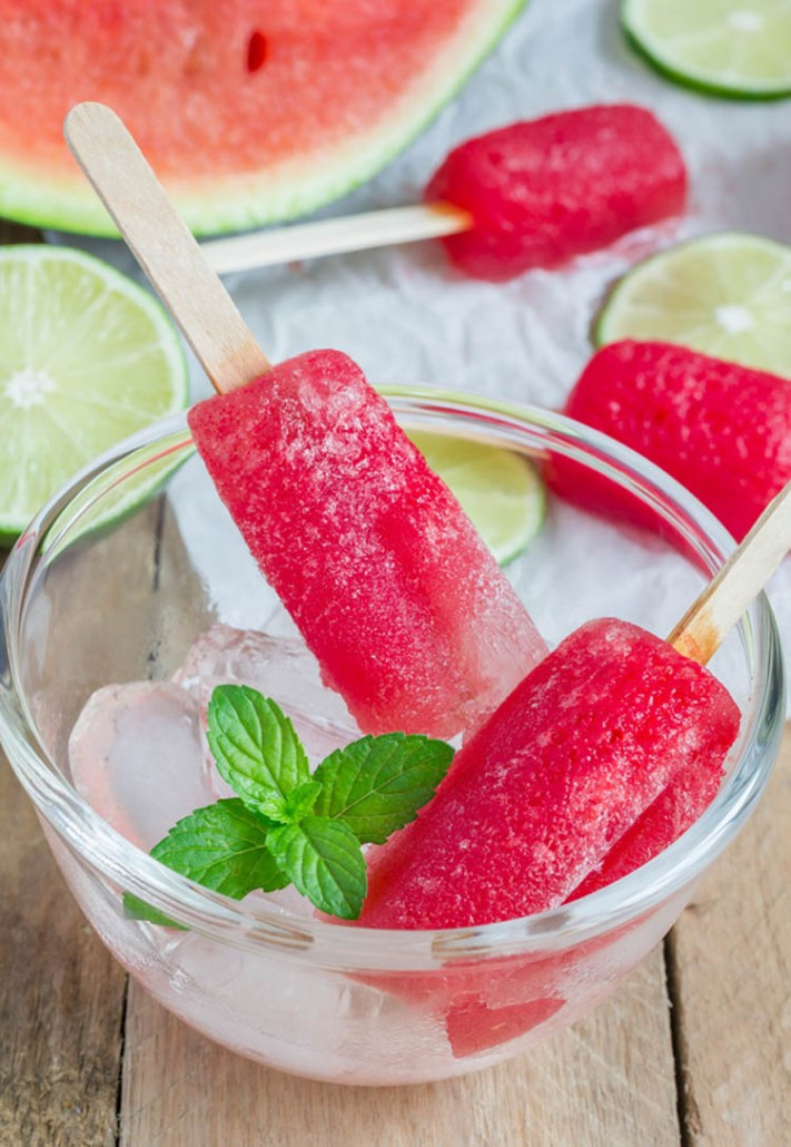 Watermelon Dessert Recipes
 Healthy Homemade Watermelon Lime Frozen Popsicles Recipe
