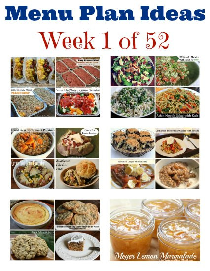 Weekly Dinner Ideas
 Weekly Meal Plan Menu Plan Ideas Week 1 of 52 e