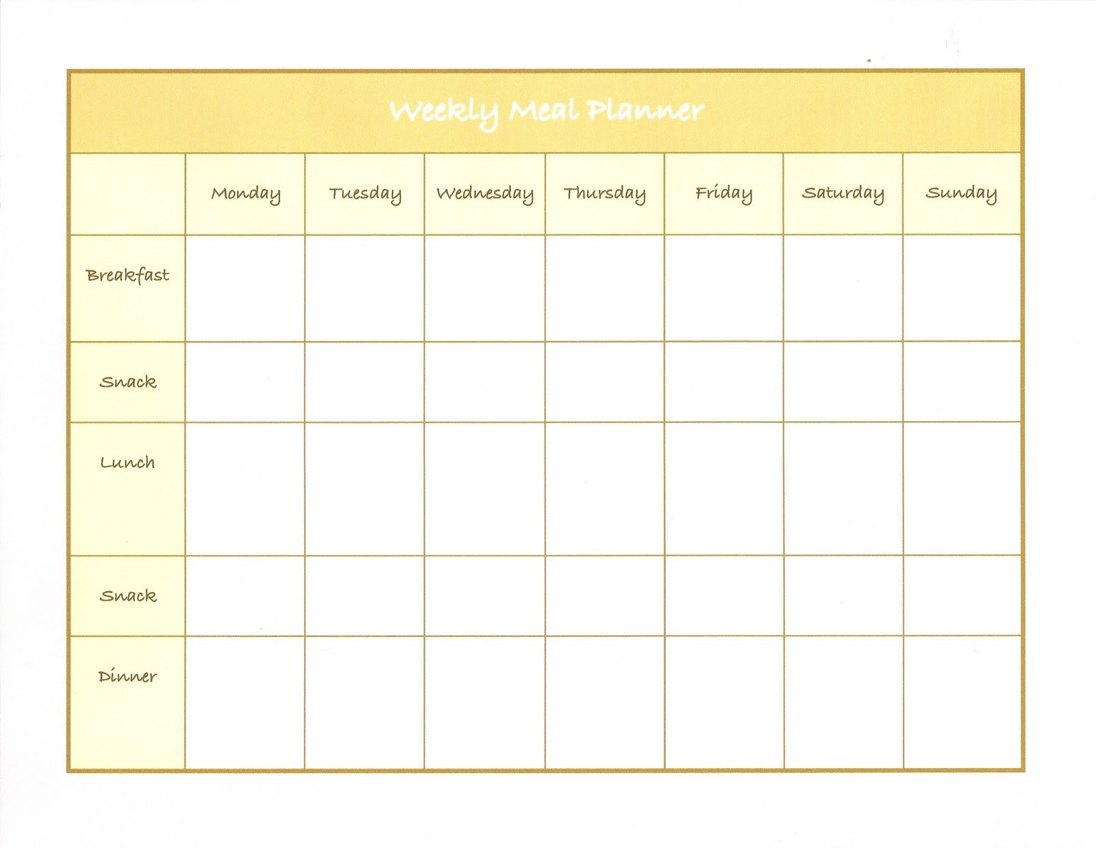 Weekly Dinner Planner
 45 Printable Weekly Meal Planner Templates