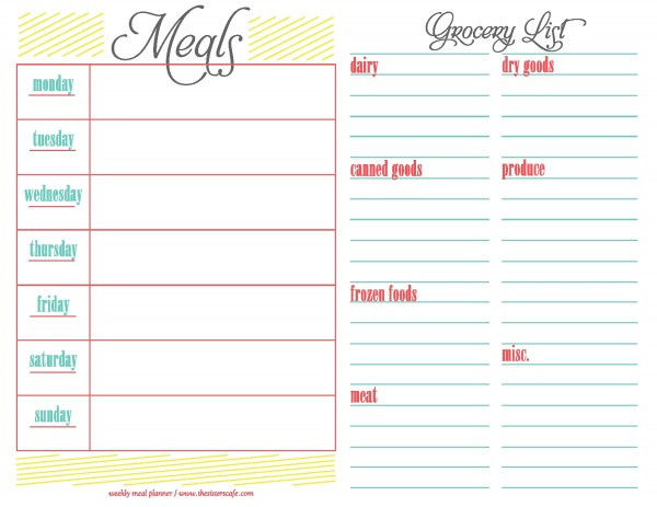 Weekly Dinner Planner
 6 Best of Free Printable Meal Planner Calorie