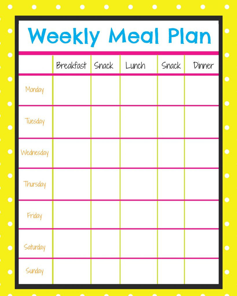 Weekly Dinner Planner
 Weekly Menu Planner