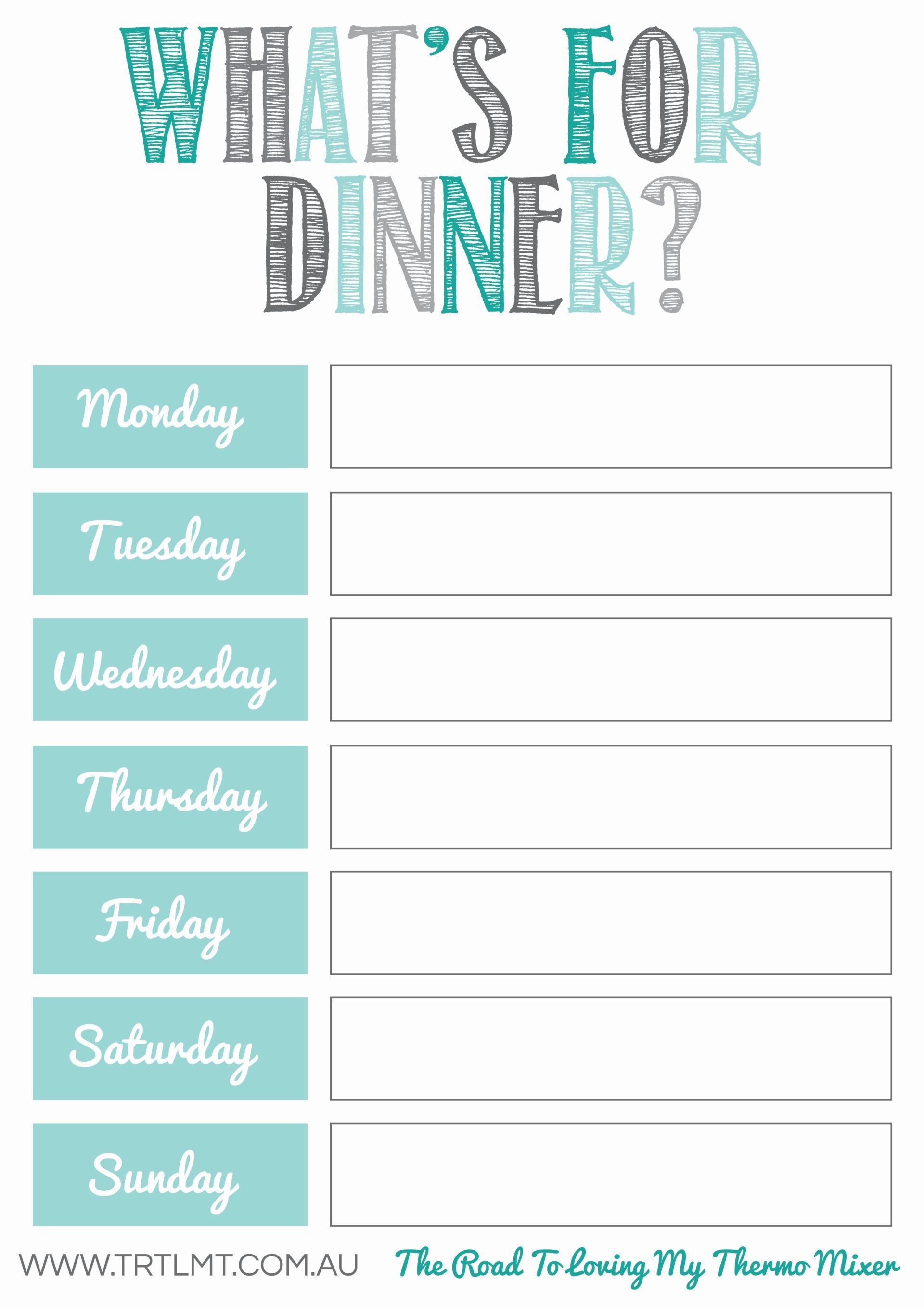 Weekly Dinner Planner
 What s For Dinner 2 FB organization Pinterest