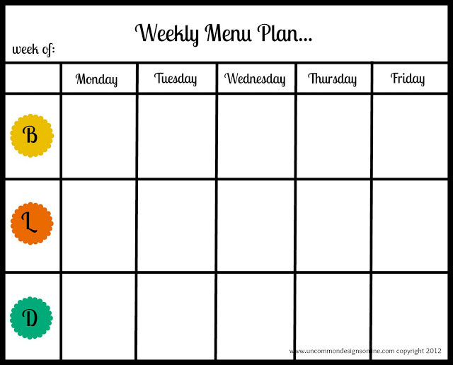Weekly Dinner Planner
 Meal Planning Printables and Tips Un mon Designs