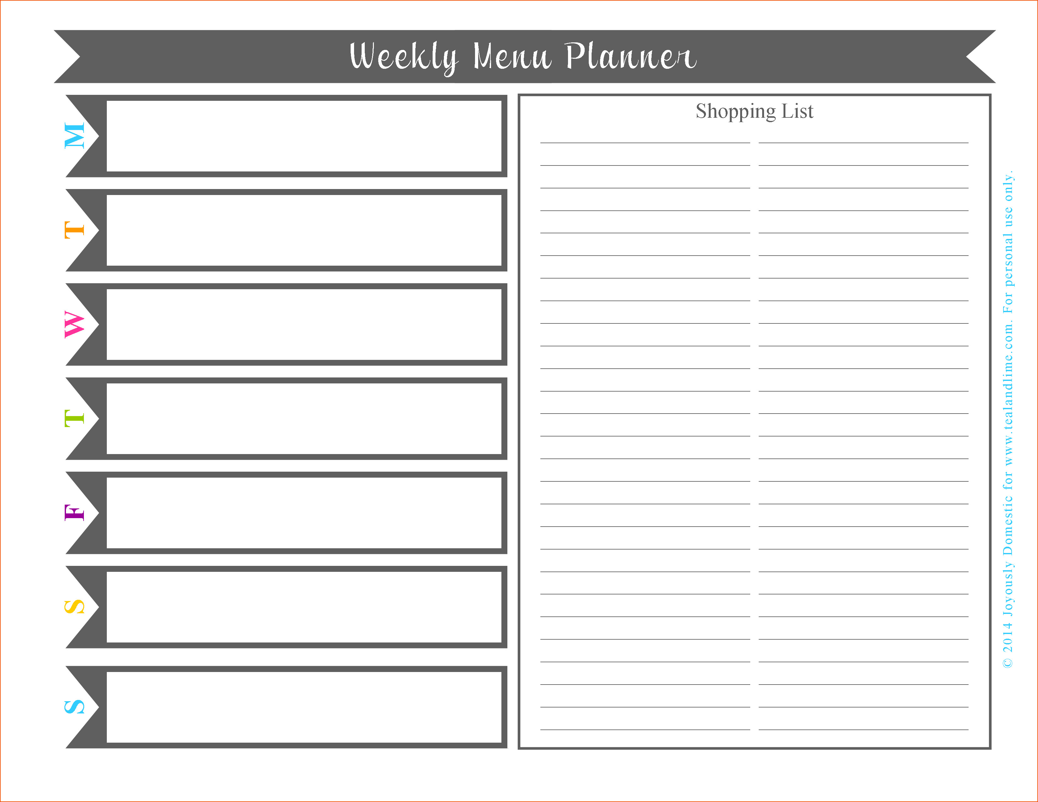 Weekly Dinner Planner
 6 printable weekly planner template bookletemplate