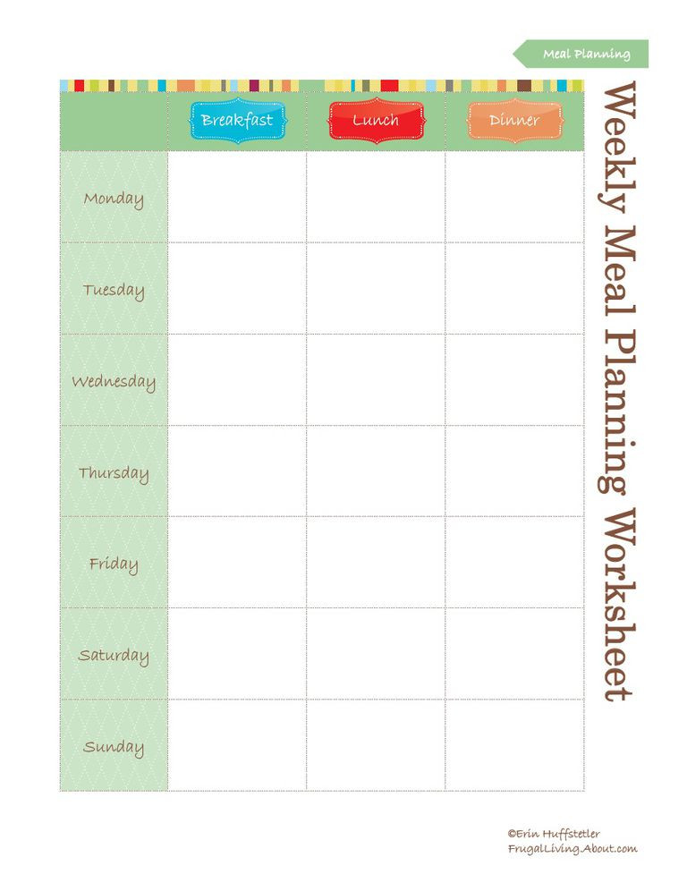 Weekly Dinner Planner
 Use Food Planners to Save Money