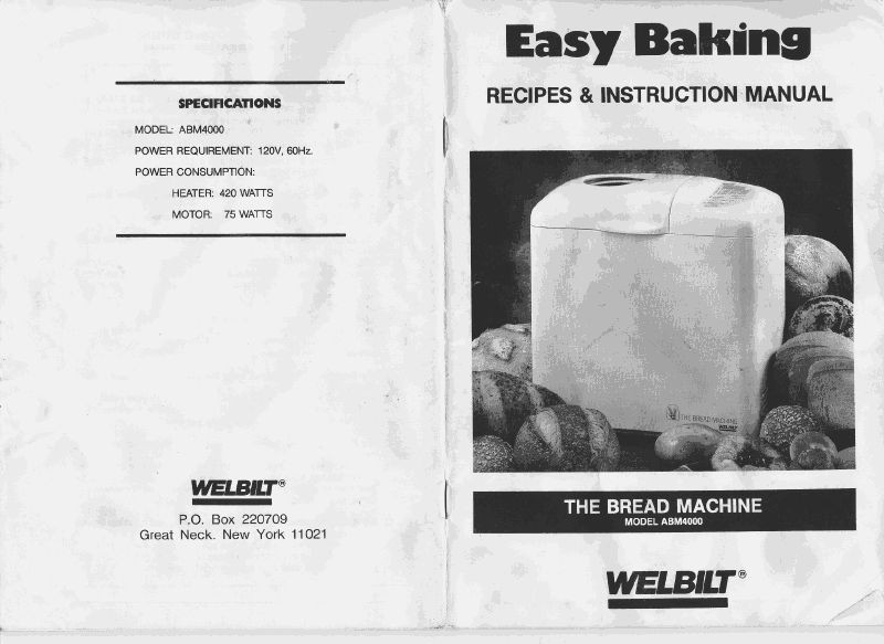 Welbilt Bread Machine Recipes
 Welbilt Bread Machine Blog Model ABM4000 Find the